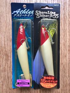 ジャクソン アスリート14cm　ダイワ ショアラインシャイナー R55 14cm　計2点　Shore Line Shiner　Athlete　K‐TEN　ポジドライブ　アイマ