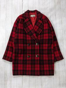 Christian Dior PRET-A-PORTER/ Christian Dior pre ta Porte /80~90S/ Vintage / tartan check double breast coat / meat thickness 