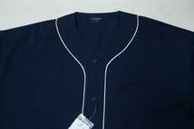 新品BACK NUMBER BN4301313213-0019 Lサイズ ベースボールシャツ ネイビー/濃紺 半袖シャツ 夏 羽織 メンズ Right-on_画像2
