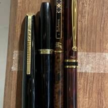 1円~！ 万年筆 ボールペン 6本まとめ MONTBLANC PILOT Saifor PLATINUM BURBERRYS 万年筆4本 18K 14K ボールペン2本 替え芯付き_画像3