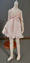 MDD　MSD　オビツ50 アゾン ランジェリー ベビードール キャミソール ショーツ ピンク ドール 人形 服 衣装　もこもこ_画像1