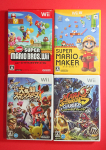 【任天堂/Wii/WiiU】スーパーマリオメーカー+Newスーパーマリオブラザーズ+スマブラ+マリオストライカーズ★動作確認済・即決(23.11