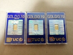 ★即決★激安★人気商品！在庫僅か★純金 24ｋ インゴット 0.1g 徳力本店 GOLD ゴールド バー 金 地金 ★3個セット　No.244