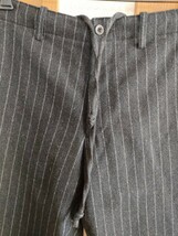 美品 トゥモローランド メンズ ストライプ 秋冬 ウール パンツ 黒 M_画像4