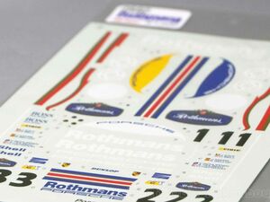 K-04 【デカール】1/24 Porsche 956 Le Mans 1983 "Rothmans" ロスマンズポルシェ ル・マン Le Mans