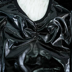 スク水 セクシー ランジェリー レザー 女王様 ボディコン 光沢ある レオタード ホルターネック 誘惑 コスプレ F/ブラックの画像5