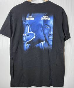 90s SPACE JAM ヴィンテージプリントTシャツ 黒 L USA製 WARNER BROS. BUGS BUNNY×マイケルジョーダン jordan 映画グッズ 当時物 