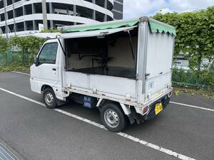 検6.3 エアコン修理済み！サンバー　移動販売車　キッチンカー　手洗い、タンク、照明あり