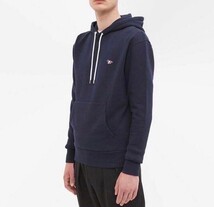 新品未使用 MAISON KITSUNE メゾンキツネ スウェット パーカー レディース メンズ プルオーバー トリコロール 長袖 トレーナー ネイビー XS_画像2