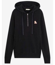 MAISON KITSUNE メゾンキツネ チラックスフォックス フーディ スウェット パーカー ハーフジップ ジップアップ 長袖 トレーナー 黒 Sサイズ_画像1