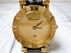  машина men tiCarmen-di CLD-90101 2 стрелки аналог кварц наручные часы кожаный ремень Gold цвет работа товар [3457