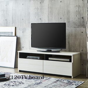 テレビ台 ホワイト 幅120cm 高さ42cm テレビボード テレビラック TV台 木製 収納家具 TVボード AV収納 ロータイプ