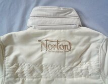 NORTON ノートン フェイクムートンジャケット ボアジャケット 裏ボア 撥水加工 刺繍ロゴ オフホワイト 白 XLサイズ_画像10