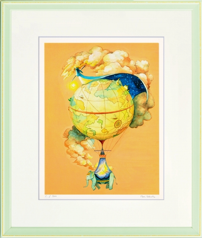 Giclee print, framed painting, Nobuko Hori, Goodnight Sun, 4-cut, Artwork, Prints, others