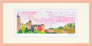 Art hand Auction Peinture encadrée par Tatsuo Hari Château de Zababurk dans le ciel d'automne (Thorn Princess) 400 x 200 mm, ouvrages d'art, imprimer, autres