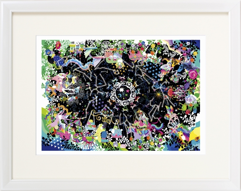 艺术微喷带框画《Horagu Chikayo 摇马巡游 12 星座》半剪, 艺术品, 打印, 其他的