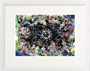 Art hand Auction Giclee print, framed painting, Kayo Horaguchi, The Rocking Horse Traveling Through the 12 Constellations half-cut, Artwork, Prints, others