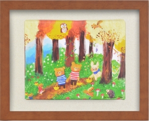 Art hand Auction Peinture encadrée d’impression giclée par Natsumi Don Autumn Forest pouces, Ouvrages d'art, Impressions, autres