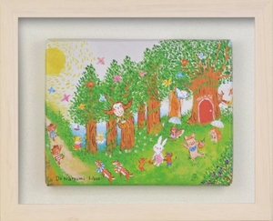 Art hand Auction Жикле с принтом в рамке Картина Нацуми Доу Летний лес дюйм, произведение искусства, Распечатать, другие
