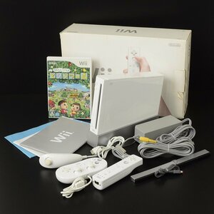 ▽493784 【今すぐ遊べるソフトセット】 Wii 本体 RVL-001 シロ 動作確認済 街へいこうよどうぶつの森付き Nintendo ニンテンドー 任天堂