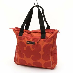 ◇494528 adidas × marimekko アディダス マリメッコ トートバッグ HM8389 ナイロン レディース レッド オレンジ