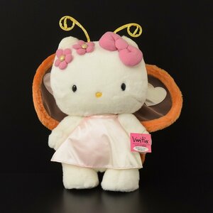 ●495678 Vivitix ハローキティ 蝶々 ぬいぐるみ Lサイズ 全高約38cm 1999年 当時物 レトロ フェアリー 妖精 バタフライ 首手足可動