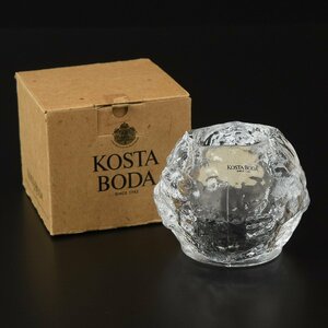 ●495429 未使用品 KOSTA BODA コスタボダ スノーボール ガラス キャンドルホルダー 北欧スウェーデン