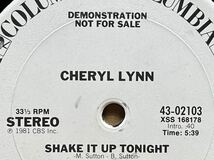 Cheryl Lynn - Shake It Up Tonight Columbia 43-02103 フォーマット：Vinyl ,12, 33 1/3 RPM ,Promo ,Stereo US 1981_画像2