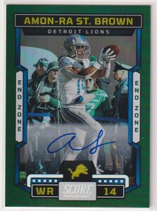 NFL AMON-RA ST.BROWN AUTO 2023 PANINI SCORE FOOTBALL LIONS No.81 End Zone /6 枚限定 直筆サイン セント-ブラウン ライオンズ Pro Bowl