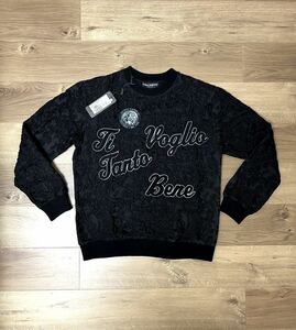 Неиспользуемая тега Show Show Model Dolce &amp; Gabbana с Patch Jacquard Woven Sweat Sweat Black Size 46 (размер 44 и размер 48 также можно носить) можно носить)