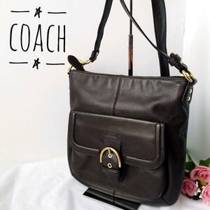 COACH◆コーチ　ショルダーバッグ　2WAY レザーF24685 ブラウン