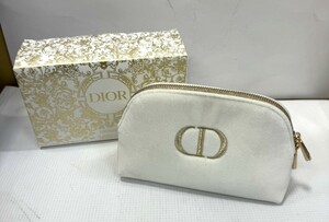 美品 Dior クリスチャン・ディオール DIORSNOW コスメ メイク ポーチのみ ホワイト レディース 箱付き ※中身のコスメは付いておりません