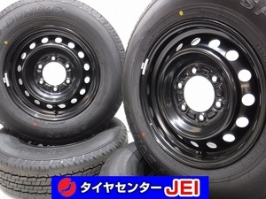 15インチ トヨタ ハイエース純正 195/80R15 6J+35 139.7 DUNLOP 2023年製 新車外し 中古タイヤホイール【4本】送料無料(AMS15-0519）