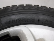 13インチ VRX バリ溝 145/80R13 4J 100 アルト純正 軽自動車 中古スタッドレスタイヤホイール【4本セット】送料無料(ASS13-0711)_画像6