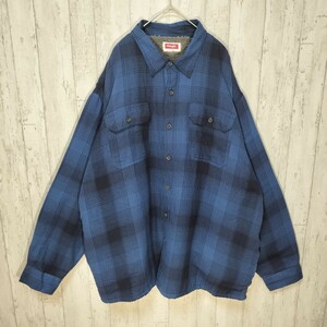 Wrangler　ボアジャケット　オーバーサイズ　ゆるダボ　海外古着　ブルー　CHECK