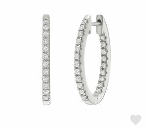 Ponte Vecchio K18WG diamond hoop earrings 