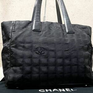 ①1円〜【高級人気モデル】シャネル CHANEL 8番代 ニュートラベルライン ココマーク トートバッグ ブラック 黒 A4収納可能 肩掛け