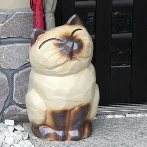 傘立て 陶器 信楽焼 おしゃれ ネコ ねこ 猫 傘入れ モダン シンプル 玄関 和風 新築祝 ギフト 開店祝 シャム猫傘立て kt-0080