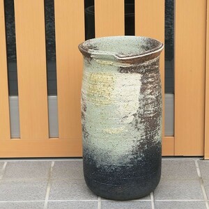 傘立て 陶器 おしゃれ 信楽焼 かさたて 和風 傘入れ モダン 玄関 新築祝 スリム ギフト シンプル 古陶白窯変傘立て kt-0133