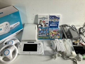 ⑪u856◆NINTENDO 任天堂◆ゲーム Wii U WUP-101(01) WUP-010(JPN) 本体 ゲーム 32GB コントローラー ハンドル ソフト コード類 箱付