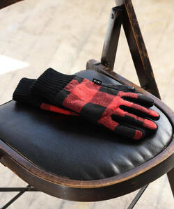 【新品】 BEAMS / バッファローチェック グローブ ・　手袋（タッチパネル対応）フリーサイズ 