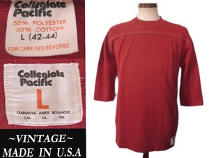 70s 80s ビンテージ colleageate pacific シングルステッチ football フットボールT マッコイズ VINTAGE ウエアハウス champion モデル