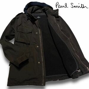 【3way】Lサイズ Paul Smith JEANS ミリタリージャケット フード収納可能 ボア ライナー M65 マウンテンパーカー 大きいサイズ カジュアル