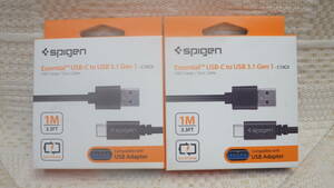 ２個セット　未使用品 Spigen Type C ケーブル 1m USB3.1 gen1 充電 　転送 USB C10C0 