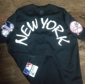 値下げ交渉 Majestic New York Yankees Baseball Mesh Black Jersey 検)Supreme NY ニューヨーク ヤンキース ブラック ジャージー Lサイズ