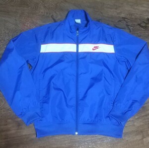 [値下げ交渉] NIKE ポリエステル ジャケット ブルー ホワイト レッド Lサイズ 検)POLYESTER JACKET BLUE WHITE RED 青系 ポリジャケット