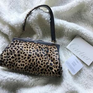 Cartier Cartier ручная сумочка Mini ручная сумочка аксессуары сумка ручная сумочка Leopard леопардовая расцветка прекрасный товар редкий 
