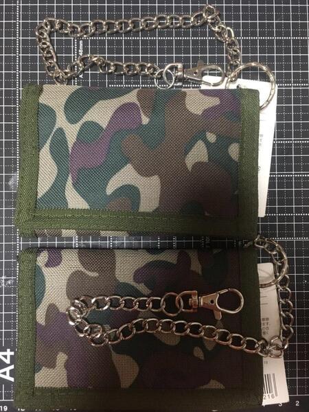 【2個セット】迷彩 ウォレットチェーンドンキホーテ三つ折財布 メンズ キッズ