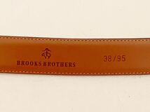 イタリア製 Brooks Brothers size38-95 レザーベルト ブラック 黒 シルバーバックル ブルックスブラザーズ_画像7