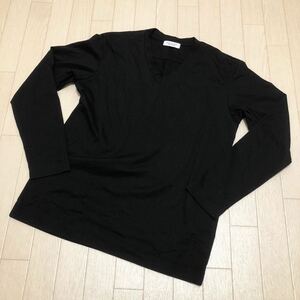 和77★ BEAUTY&YOUTH UNITED ARROWS ビューティ&ユース 長袖 カットソー Vネック S メンズ ブラック 無地 ユナイテッドアローズ